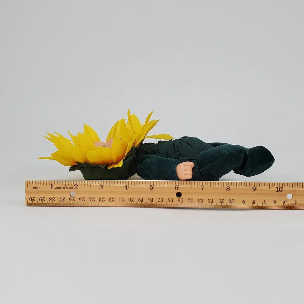 Anne Geddes Baby Sunflowers Plush Bean Filled Collection Doll 1999 Unimax 9 inch